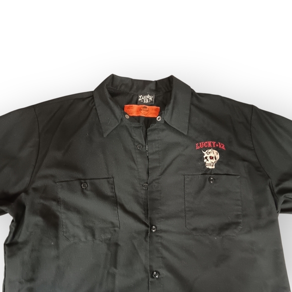 Lucky 13 RedKap Biker Skull Button Down - XL - Picture 3 of 5
